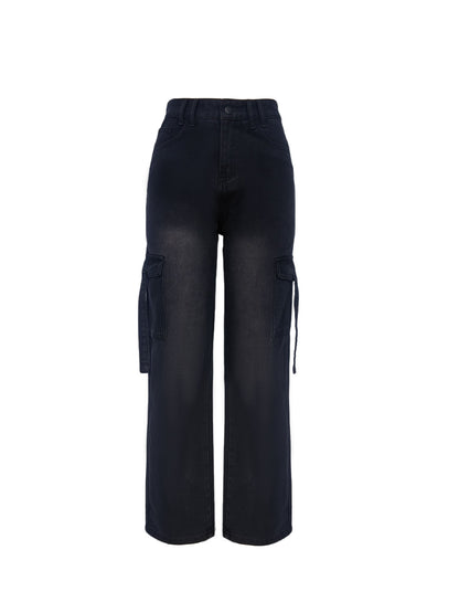 American-style Side Pocket Workwear Y2K High Street Flare Jeans