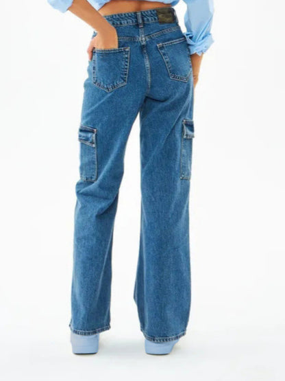 American-style Side Pocket Workwear Y2K High Street Flare Jeans