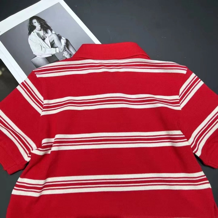 MiuMiu 2024 Striped Short Polo Shirt