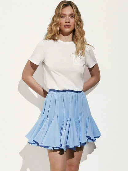 2024 Summer New Style Y2K Street Trend Patchwork Mini Pleated Skirt