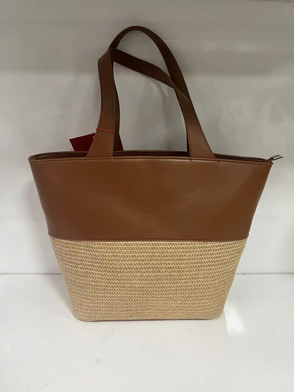 Vintage Hollow Straw Woven Bag, Large Capacity Tote Bag