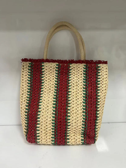 TOUCH MISS style French High-capacity Commuting Premium Straw-woven Bag