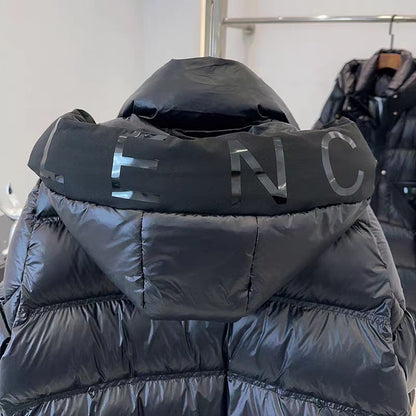 European goods shiny black-gold down jacket