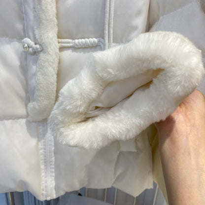 Small Fragrant Style Lazy Rabbit Fur Down Jacket