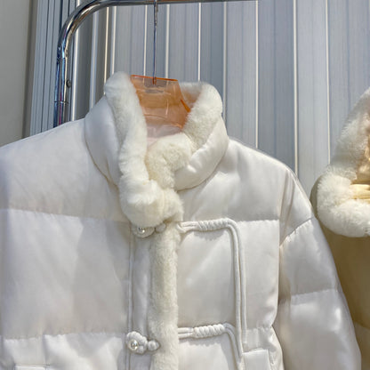 Small Fragrant Style Lazy Rabbit Fur Down Jacket