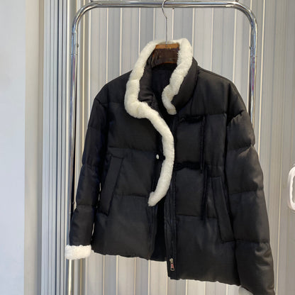 Small Fragrant Style Lazy Rabbit Fur Down Jacket