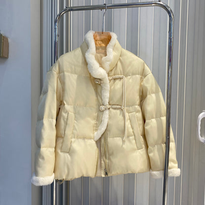 Small Fragrant Style Lazy Rabbit Fur Down Jacket