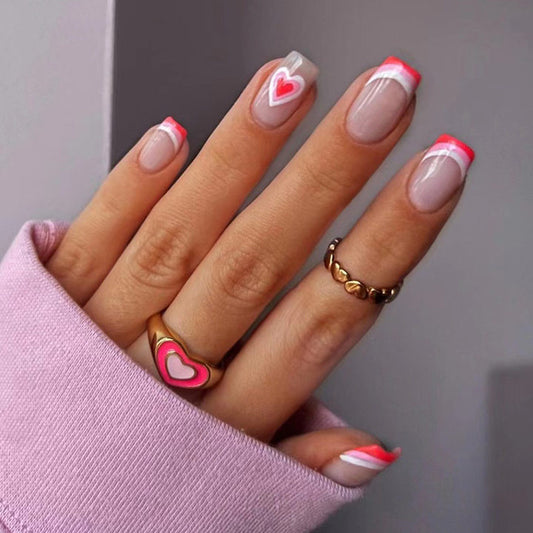 Vortex Love Heart Valentine's Day Nail Art