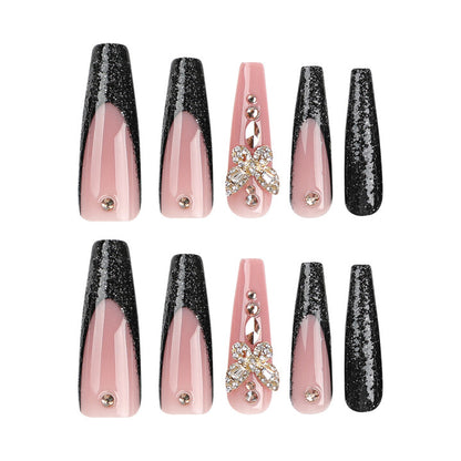 Extra Long Ballet French Wearable False Nails