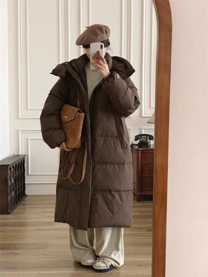 Thickened Mid-long Down Jacket with Over-knee Length