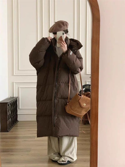 Thickened Mid-long Down Jacket with Over-knee Length