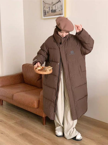 Thickened Mid-long Down Jacket with Over-knee Length