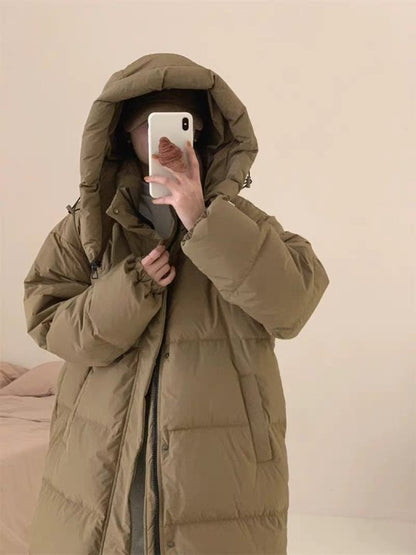 Thickened Mid-long Down Jacket with Over-knee Length