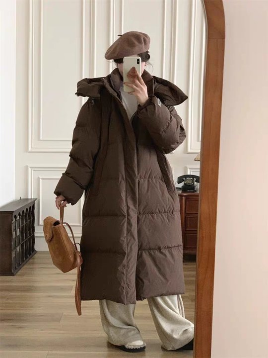 Thickened Mid-long Down Jacket with Over-knee Length